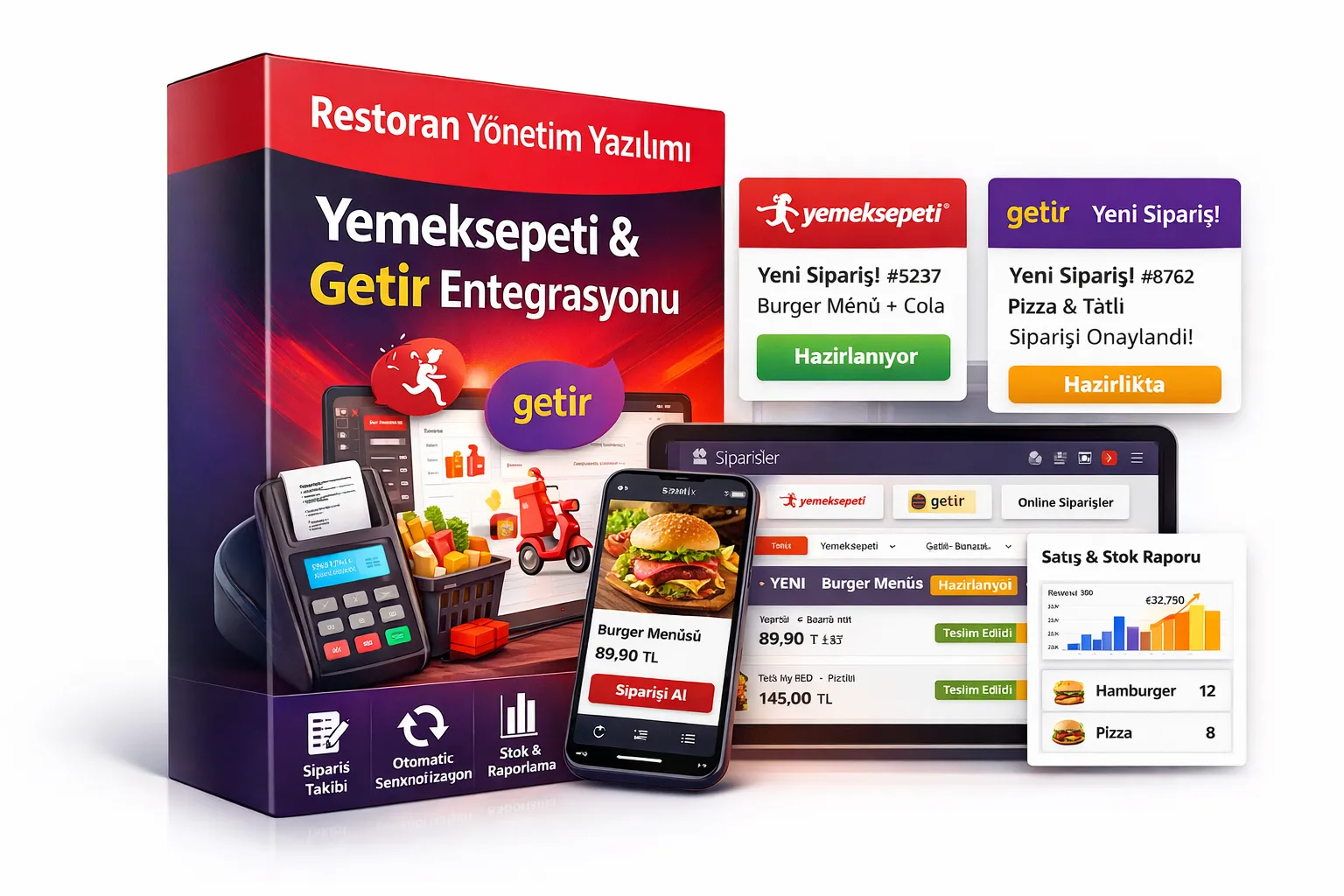 Restoran Sipariş Yönetimi – Yemeksepeti & Getir Entegrasyonu